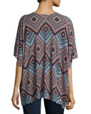 Superfine Cashmere Spanish Tile Kimono Cardigan