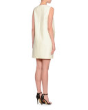 Sleeveless Round-Neck Couture Dress, Ivory/Black