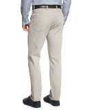 Five-Pocket Stretch-Cotton Pants, Taupe