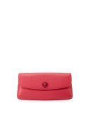Diana Leather Clutch Bag, Dark Peony