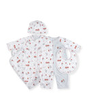 Fire Chief Printed Pima Baby Hat, White
