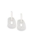 18K White Gold Puzzle Diamond Hoop Earrings