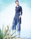 Midnight Blues Long Tunic with Fringe