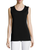 Wool Knit Longer Tank, Black, Petite 