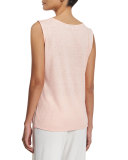 Sleeveless Gauze Knit Long Tank, Petite