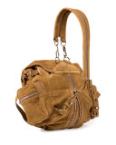 Mini Marti Nubuck Backpack, Nut/Nickel