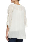 Liya 3/4-Sleeve Georgette Tunic, Shell, Plus Size