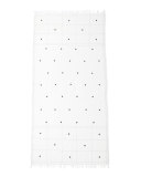 Jamdani Hand-Loomed Check Scarf, White