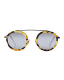 Conti Mirrored Round Aviator Sunglasses, Matte Congo