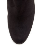 Demiswoon Suede/Stretch Over-Knee Wedge Boot, Black