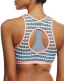 Crocheted High-Neck Swim Top