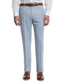 End-on-End Super 120s Wool Trousers, Pale Navy/White