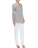 Bias-Striped Knit Tunic