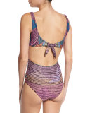 Radial Knot-Front One-Piece Swimsuit