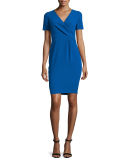 Deandra Short-Sleeve Crepe Sheath Dress