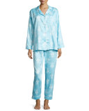 Chandelier-Print Pajama Set, Blue, Plus Size