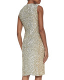 V-Neck Allover Sequin Dress