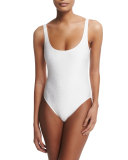 Rafia Nageur Classic One-Piece Swimsuit, White