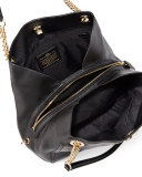 Turnlock Edie Leather Shoulder Bag, Black