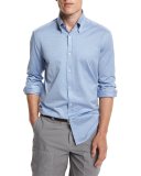 Solid Long-Sleeve Sport Shirt, Powder Blue