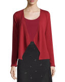 Long-Sleeve Draped-Front Cardigan, Plus Size