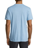Crewneck Knit T-Shirt, Light Blue