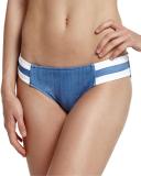 Block Party Spliced Hipster Swim Bottom, Denim