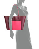 jones street posey colorblock tote bag, mulled berry/pink confetti
