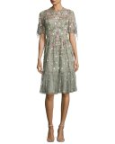 Floweret Tulle Dress, Sage