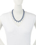 Smooth Blue Sapphire & Faceted Briolette Necklace