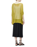 3/4-Sleeve Organic Linen Mesh Box Top