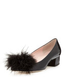 melinda patent feather pump, black