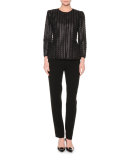 Laser-Cut Scalloped Jacket, Black