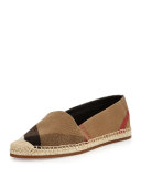 Hodgeson Check Canvas Flat Espadrille, Classic Check