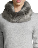 Toscana Fur Snood w/ Knit Lining, Gray