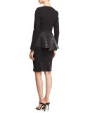 Long-Sleeve Peplum Jacket, Black