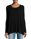 Long-Sleeve Wool-Cashmere Tunic 