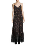 Sleeveless Maxi Slip Dress, Vintage Floral