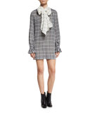 Aspen Windowpane-Check Shift Dress