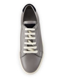 Men's Leather Low-Top Sneaker, Gray