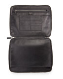Zip-Around Leather Portfolio Case, Black
