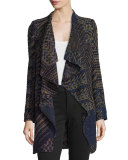 Icare Woven Open-Front Coat, Khaki