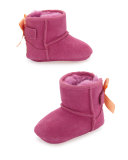 Jesse Suede Bow-Trim Bootie, Pink, Infant