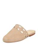 Melissa Laser-Cut Flat Suede Mule