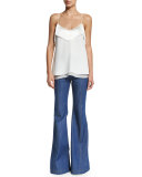 High-Waist Flare Jeans, Pale Indigo