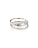 18k White Gold Diamond Crisscross Ring