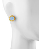 Cherub & Sea Horse Intaglio Clip/Post Earrings, Cerulean