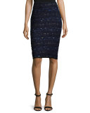 Evening Cruise-Stripe Skirt, Navy/Multi