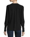 Vicky Pleated Silk Shirt