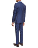 Track-Stripe Wool Two-Piece Suit, Bright Blue
